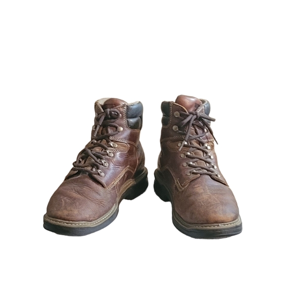 Men Vintage Leather Brown Work Boots By Wolverine Size 10.5M/Men Utility Boots - Picture 8 of 11